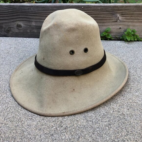Vintage BAILEY 100% Wool Lite Felt Panama Hat Cap Made in USA Fedora​​​​​​